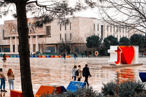 Free Rainy day in Tirana, Albania Stock Photo