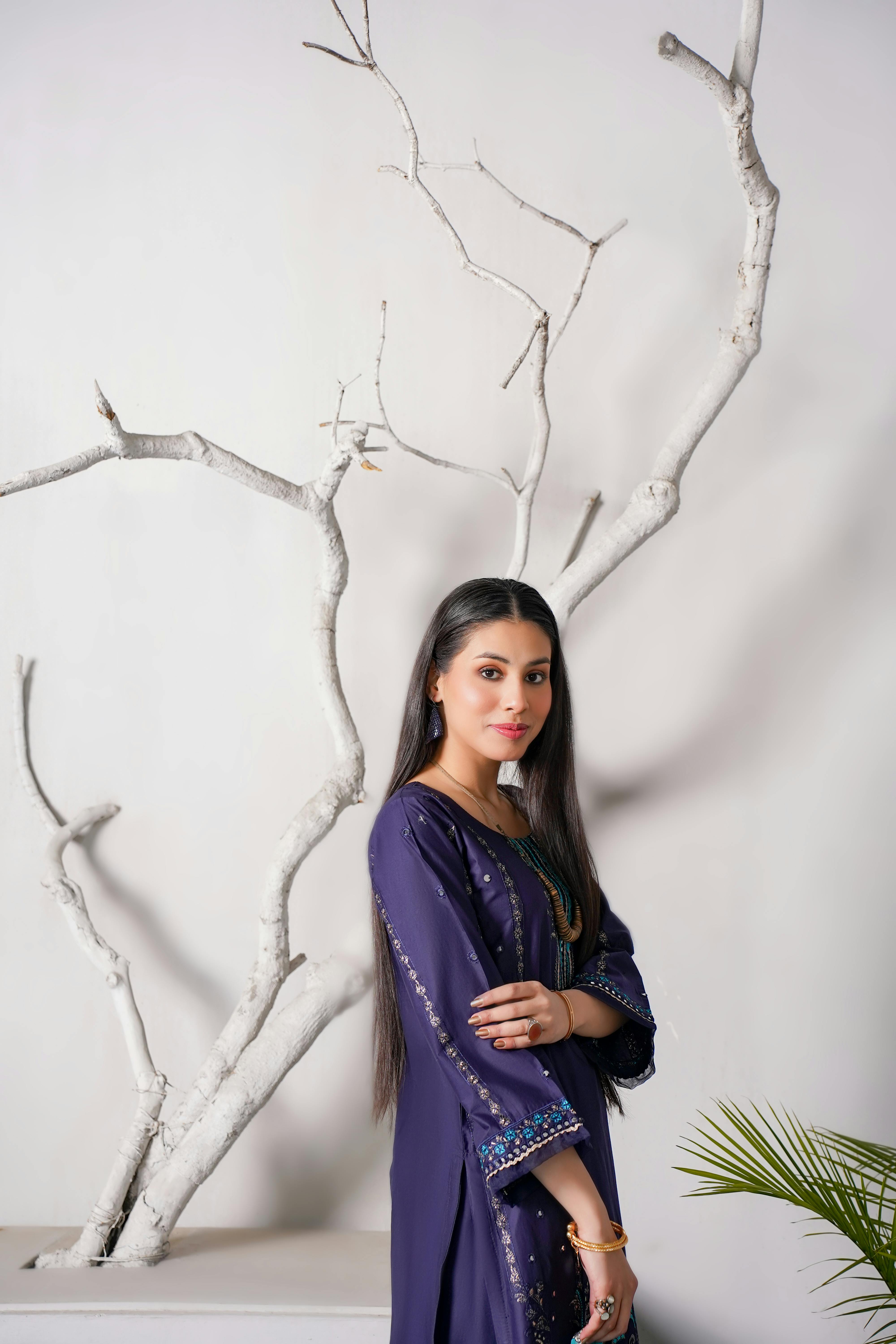 young woman wearing traditional elegant clothing