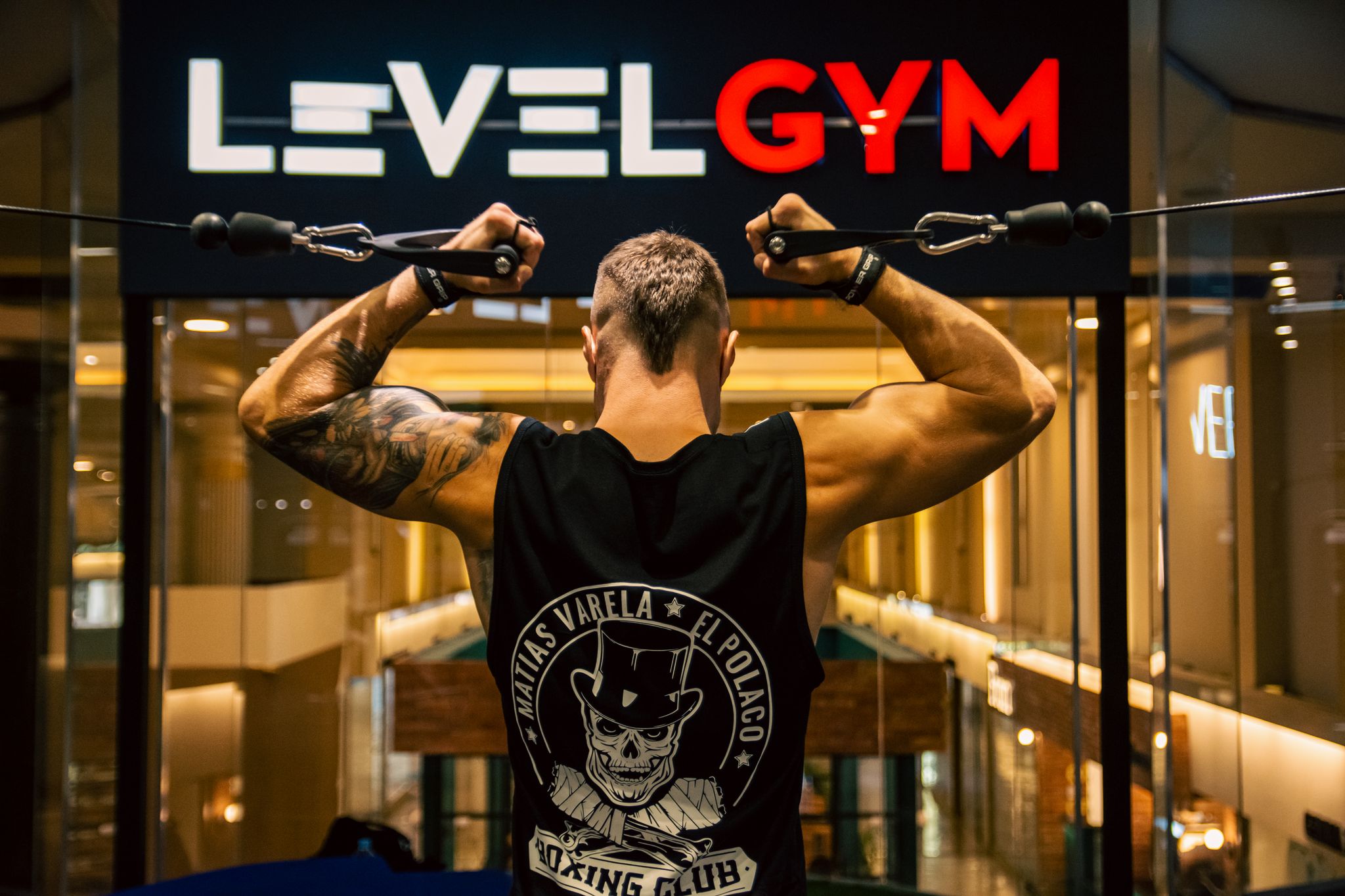 People training in a gym
