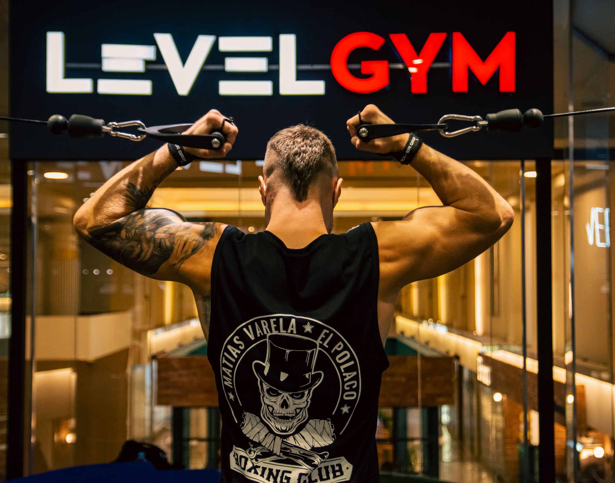 People training in a gym