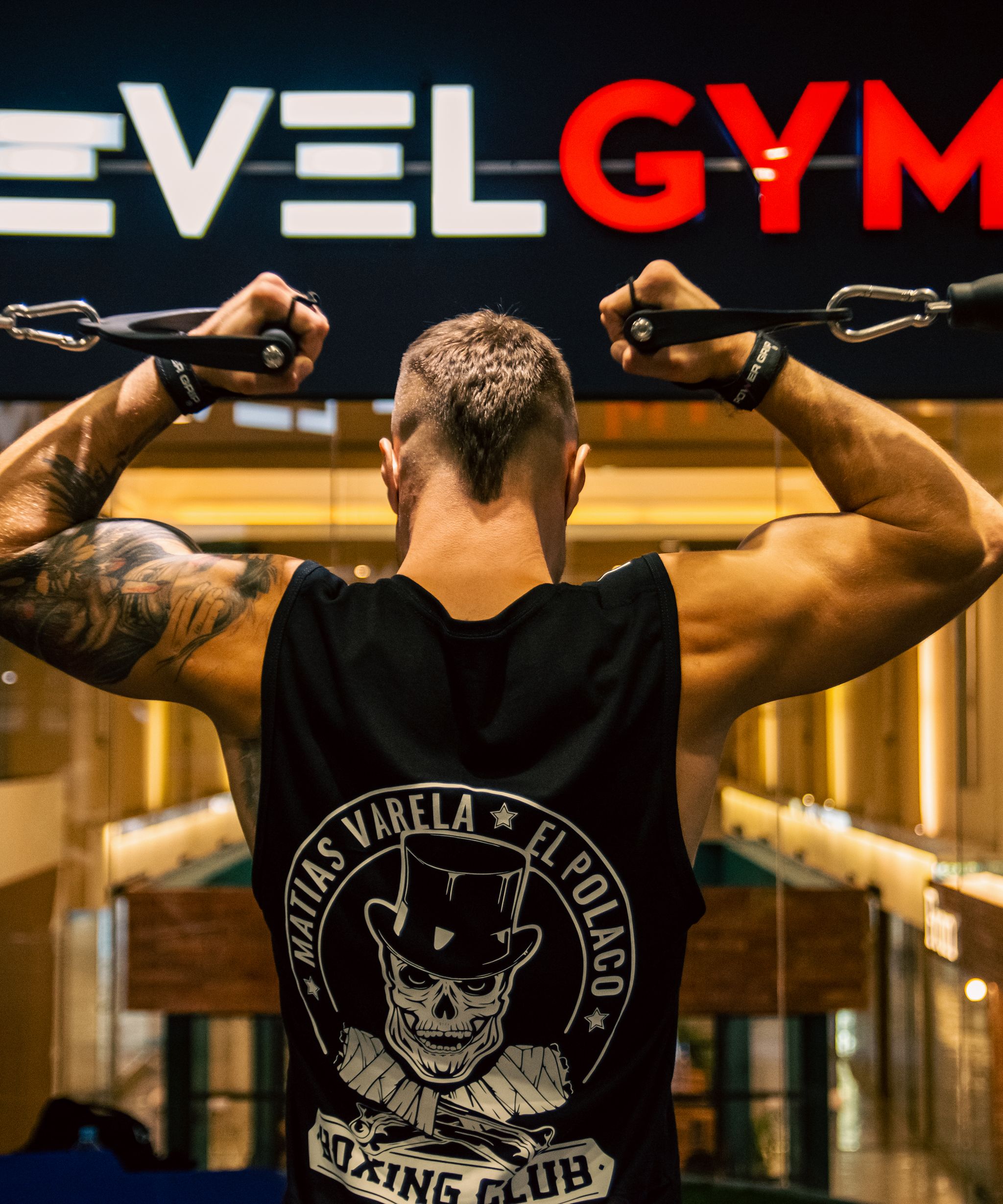 People training in a gym