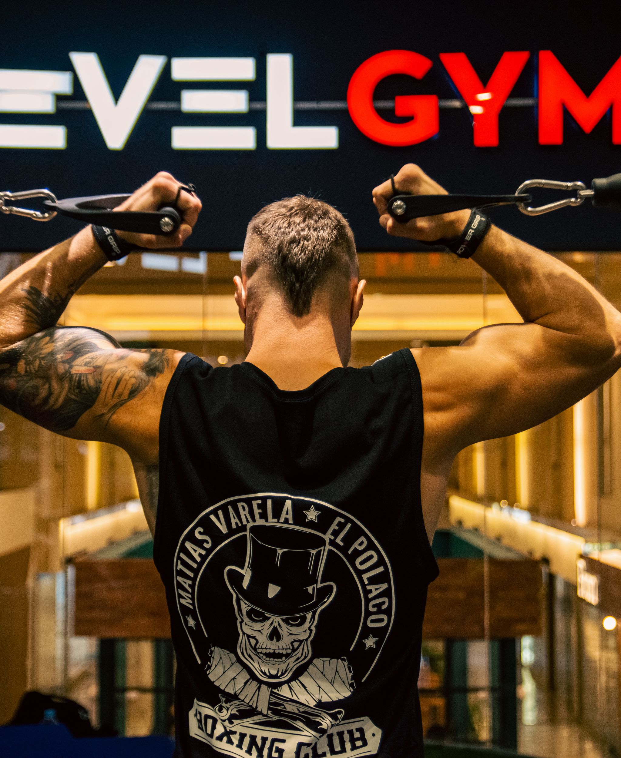 People training in a gym