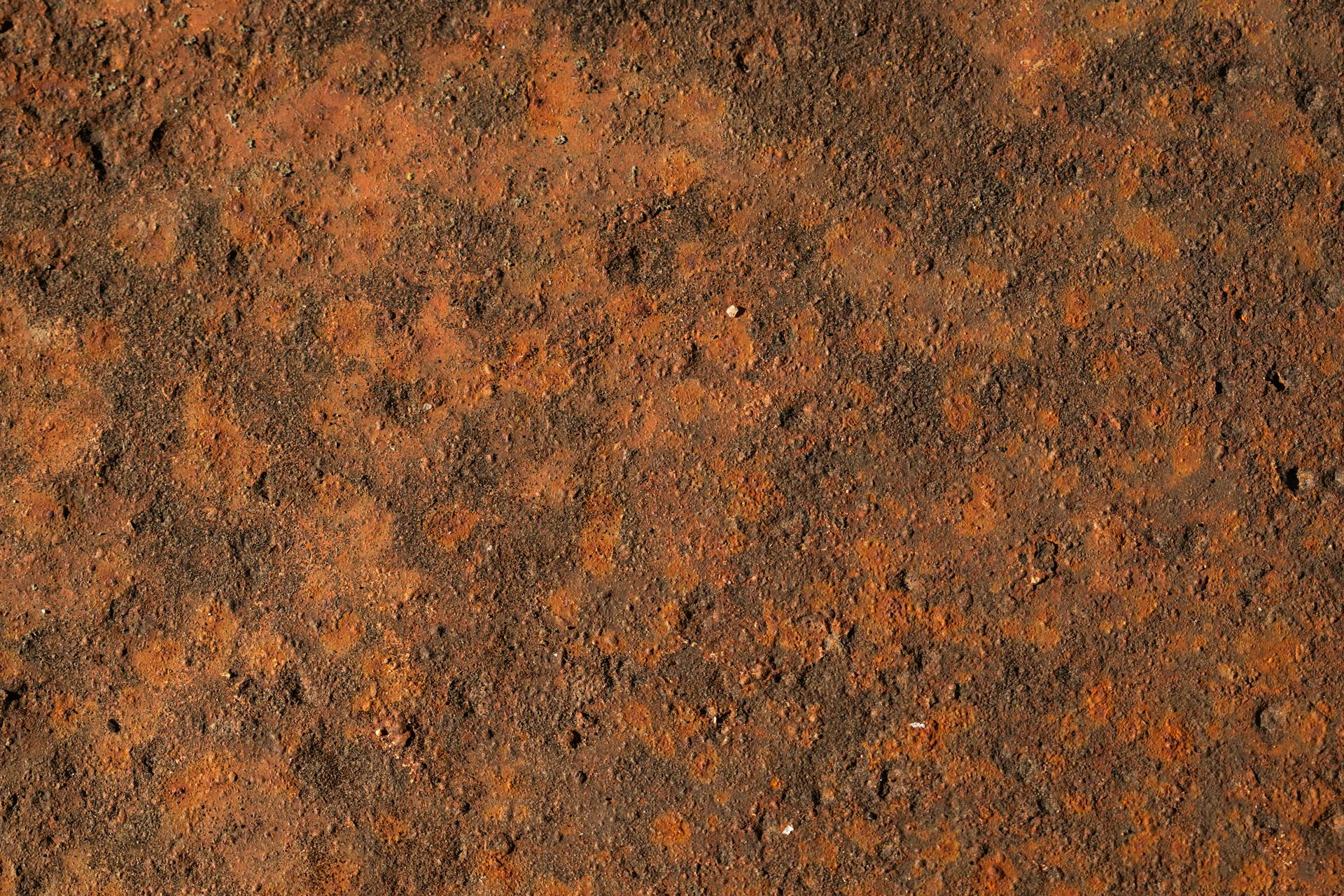 Detailed close-up of a rusty metal surface showing corrosion and texture.