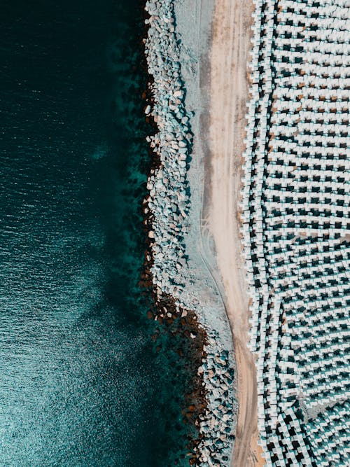 Foto d'estoc gratuïta de foto des d'un dron, fotografia aèria, litoral