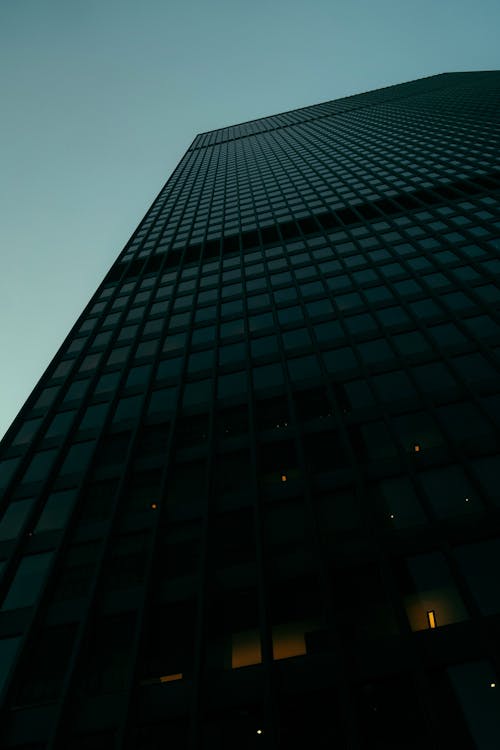 Low Angle Shot of a Dark Modern Building