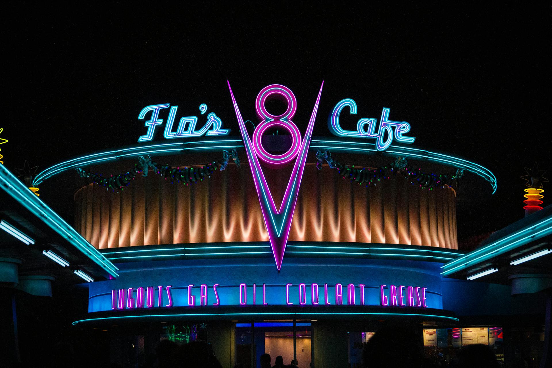 Disney Flos V8 Cafe at Night