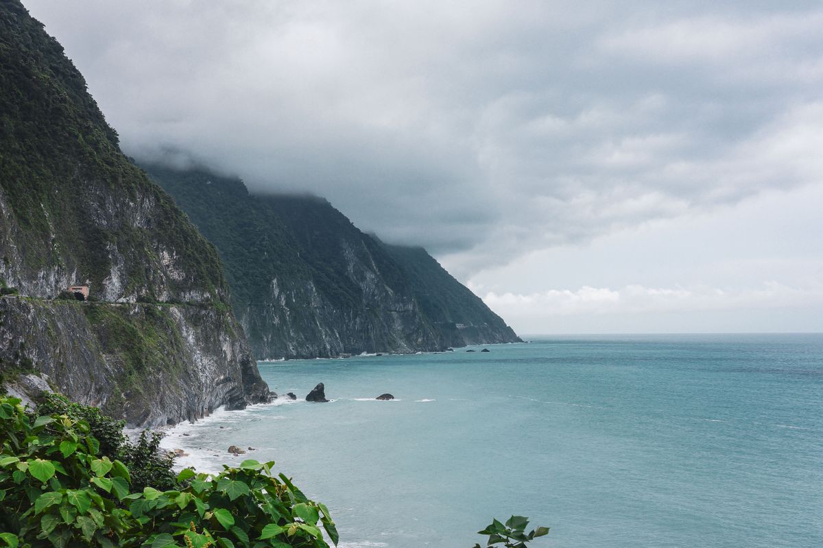 Qingshui Cliffs dropping into the Pacific on Taiwan's east coast