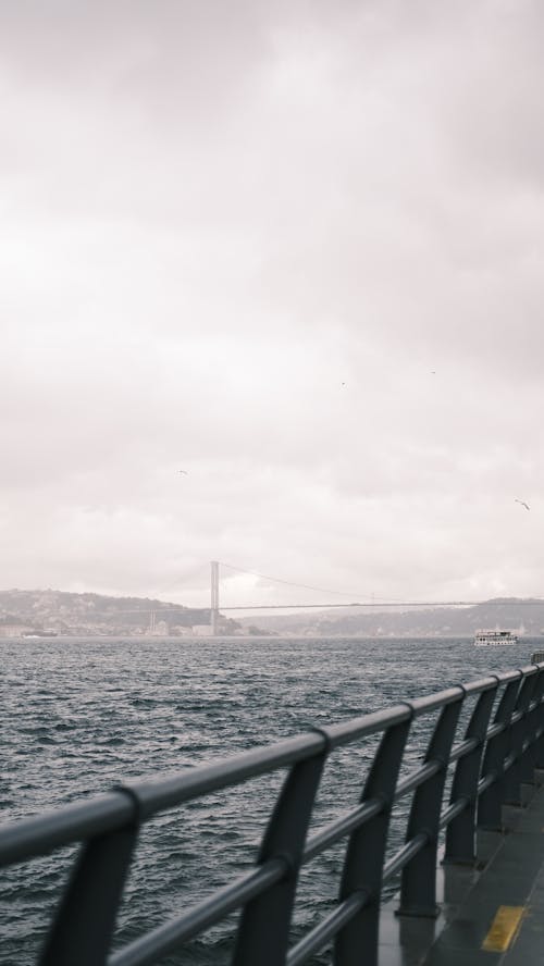 A person standing on the side of a boat looking at the water