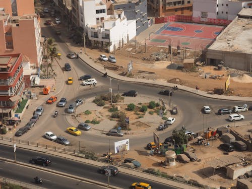 Free roundabout in Dakar Senegal  Stock Photo