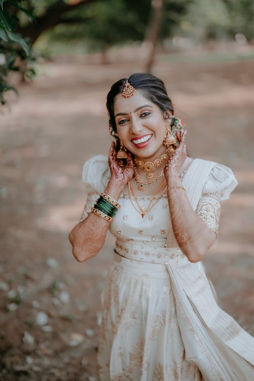Smiling Bride in Dress