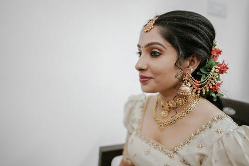 A beautiful indian bride in traditional jewellery