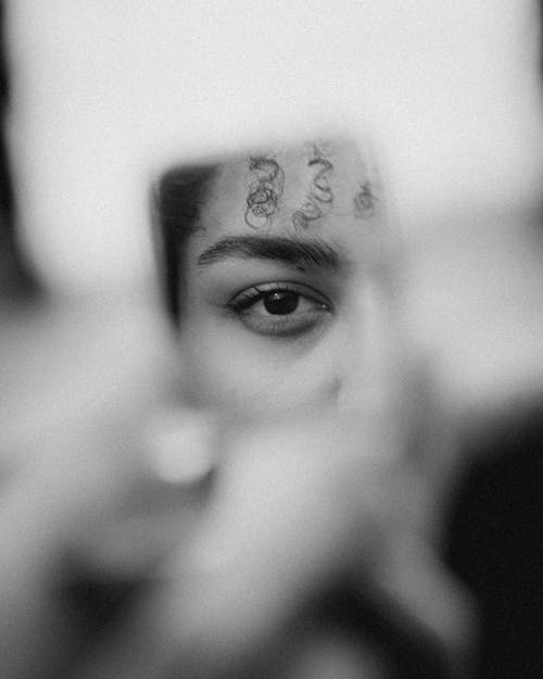 Reflection of Woman Eye in Mirror