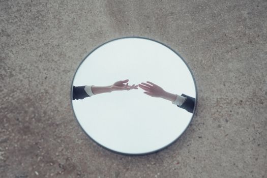 Touching Hands in Mirror
