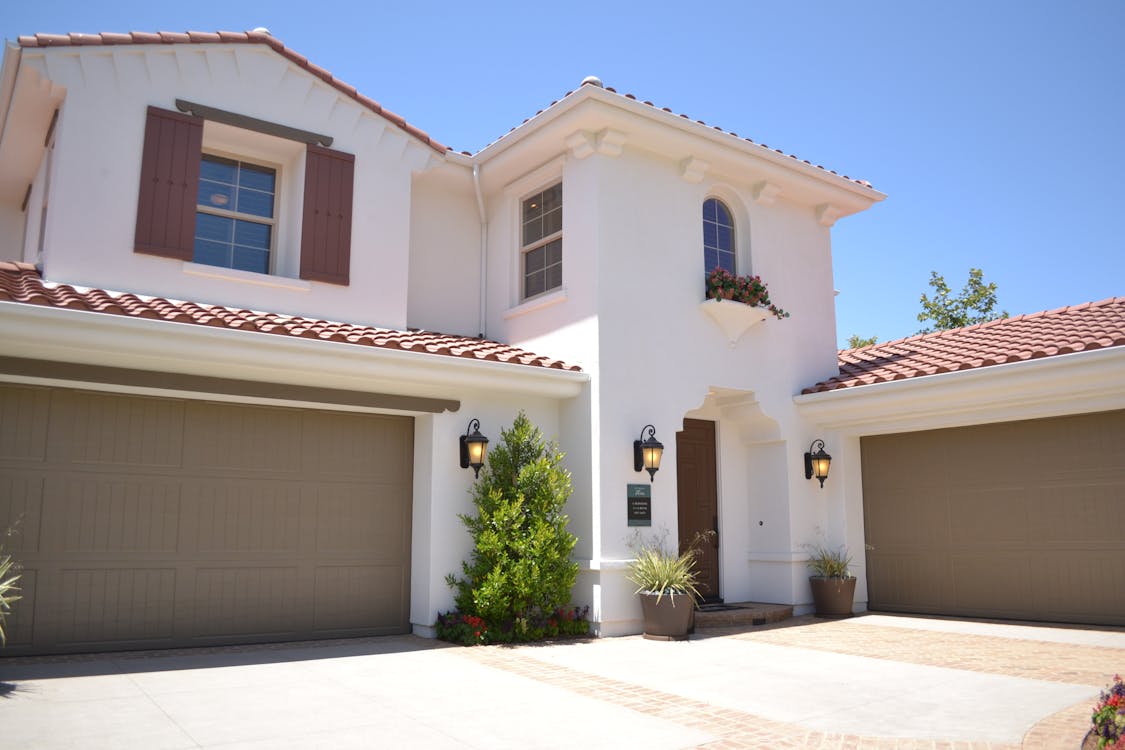 Free White Concrete 2-storey House Stock Photo