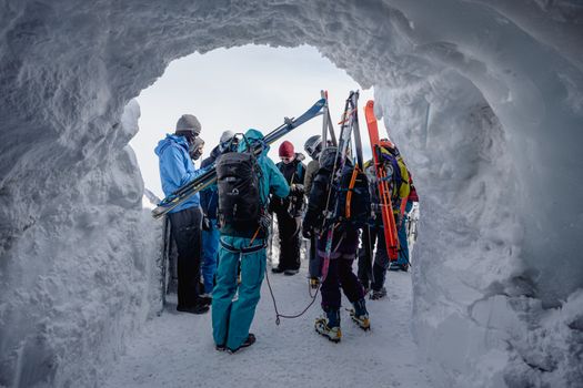 People in a Frozen Cave 