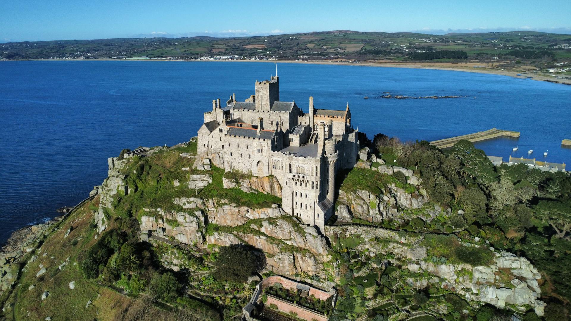 Castle on St Michaels Mount in UK