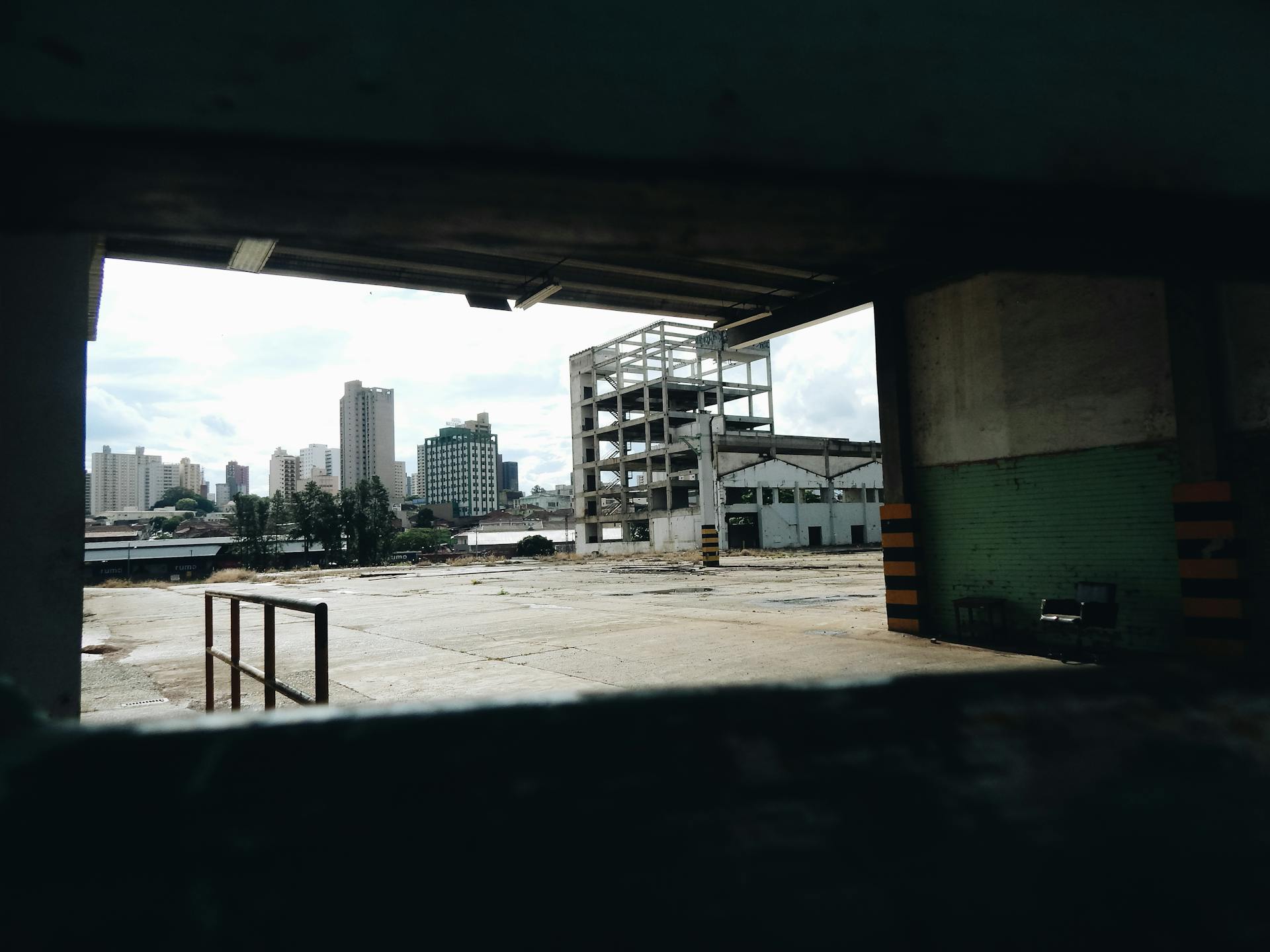 An Abandoned Building in a City