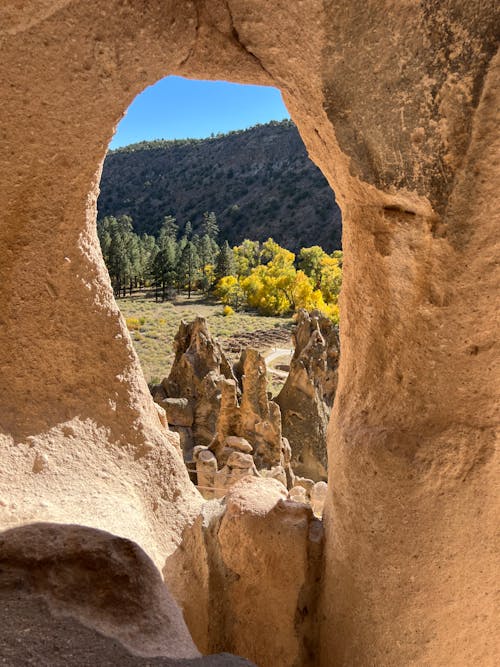 A view of the canyon from inside a rock