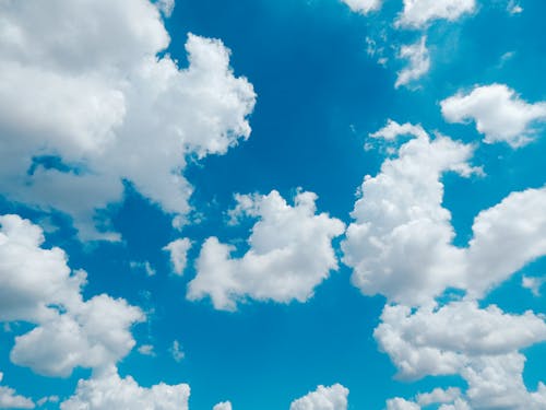 Cumulus Clouds on Blue Sky