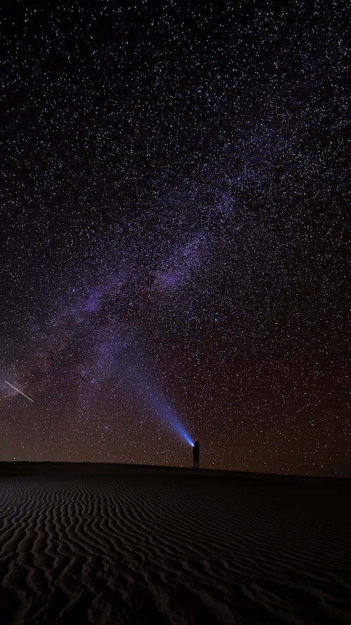 Under Milky Way  at Mesquite Sand Dunes Death Valley