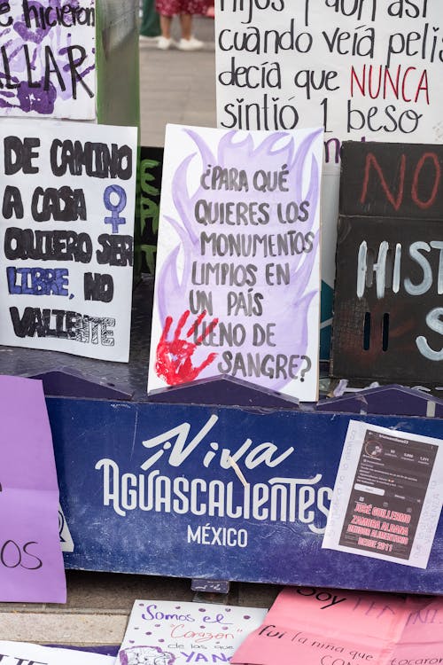 Texts on Banners for Manifestation in Aguascalientes in Mexico