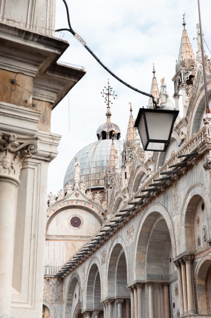 Stunning view of St. Mark's Basilica highlighting its gothic architecture and intricate facade.