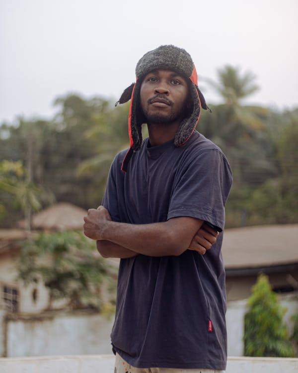 Man in T-shirt and Hat