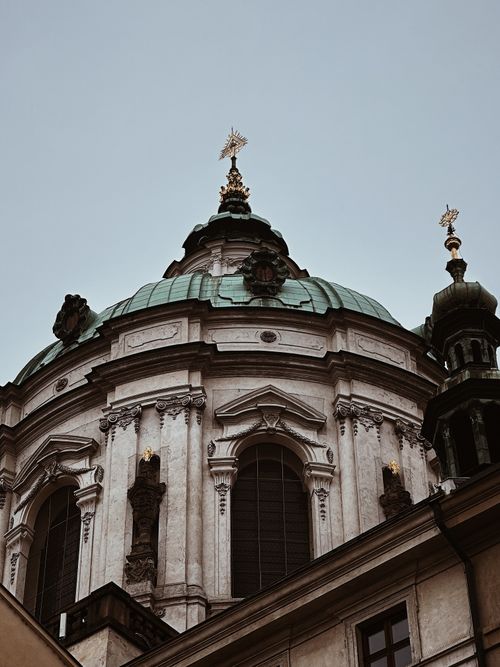 Free Low-angle view of the ornate dome of St. Peter's Church in Vienna. Stock Photo
