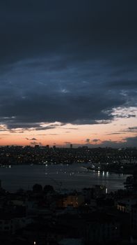Stunning twilight view of Istanbul showcasing the city's silhouette against a dramatic sky.