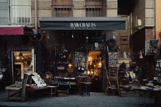 Explore a vibrant craft store in Istanbul's historic Balat district, showcasing authentic handmade goods.