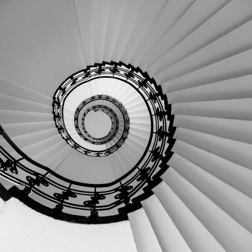 Spiral Staircase in Black and White