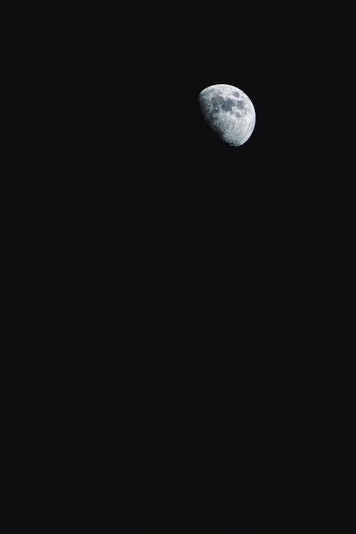 A black and white photo of the moon