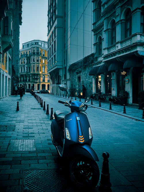 istanbul cozy streets and Vespa in Pera