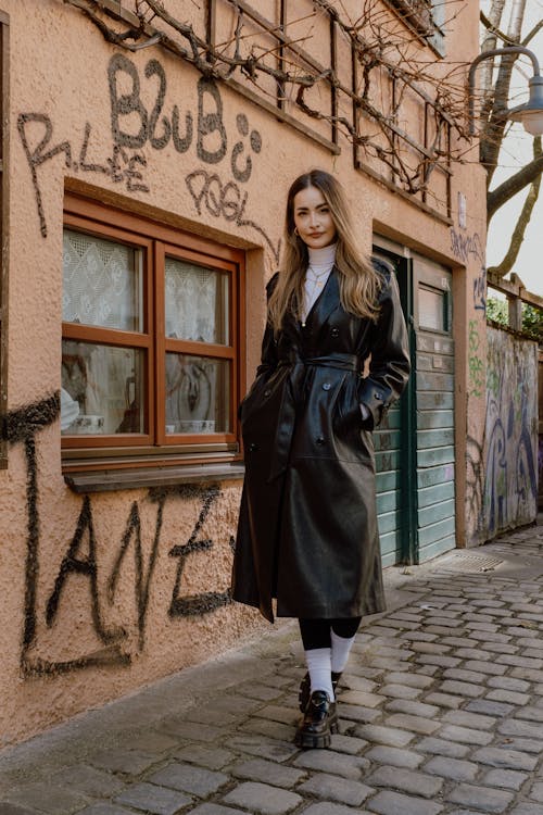 Portrait of a Woman Standing on a Street 