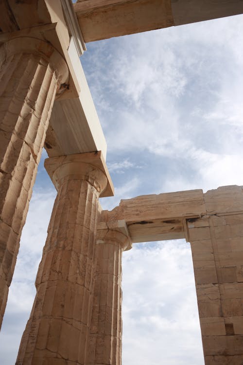 The columns of the parthenon temple in athens
