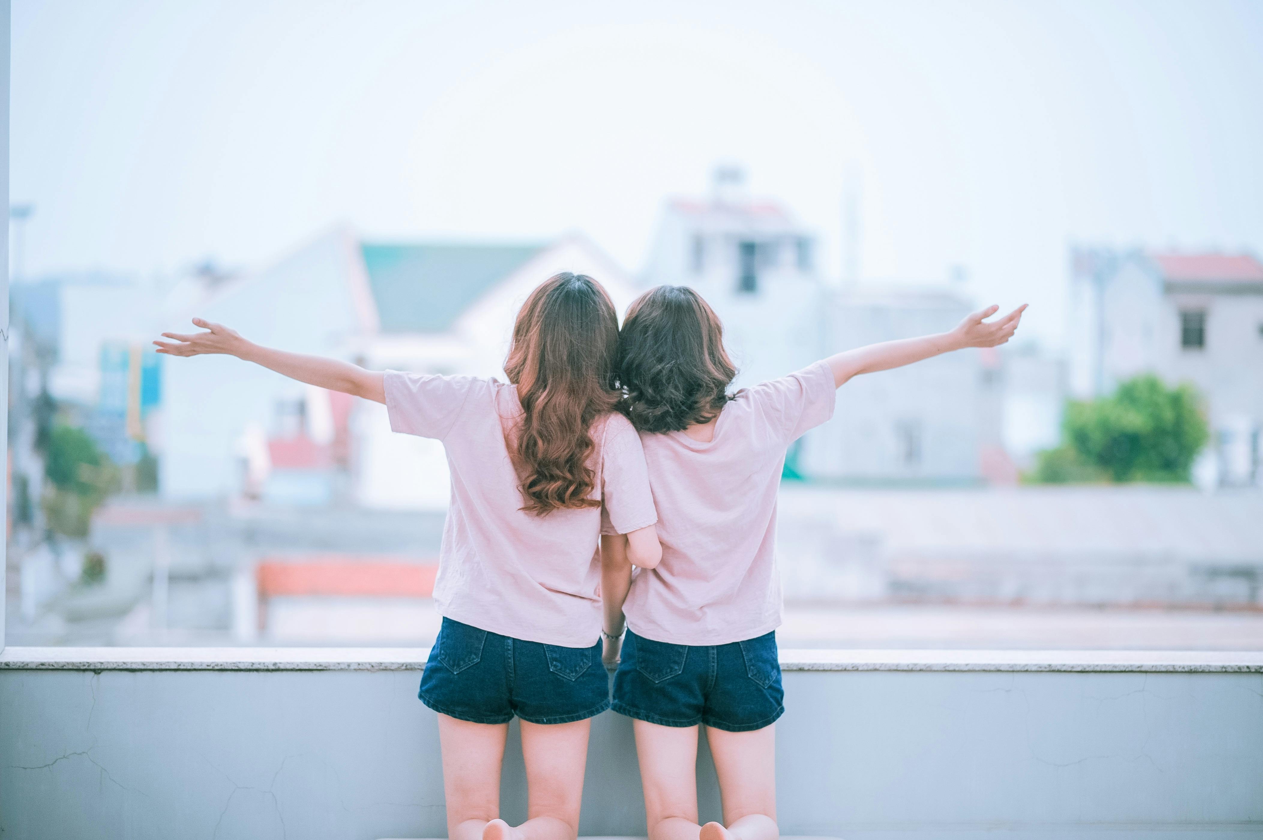 two women on balcony