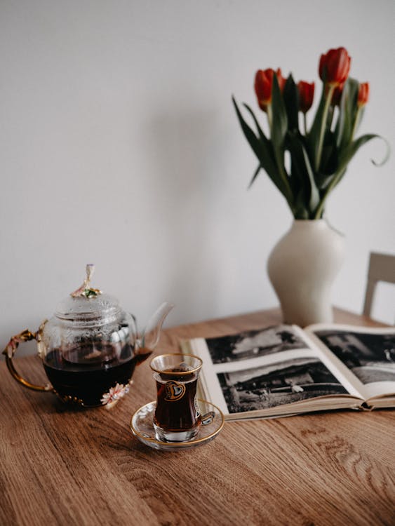 一束花, 喝, 土耳其茶 的 免费素材图片
