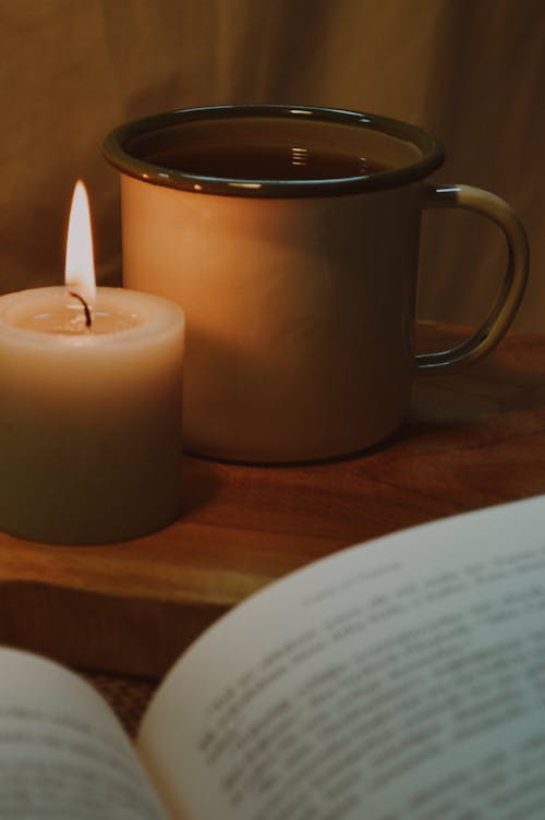 Free stock photo of book, book day, burning candles