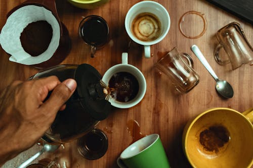 Man Hand Pouring Coffee