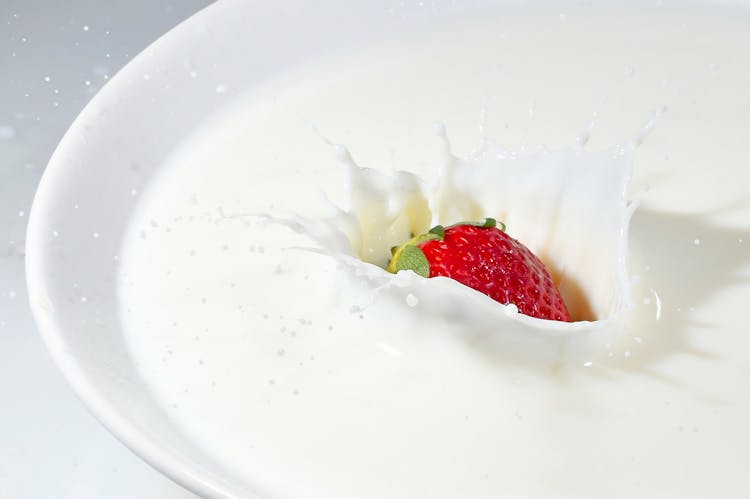 Strawberry Fruit In Milk