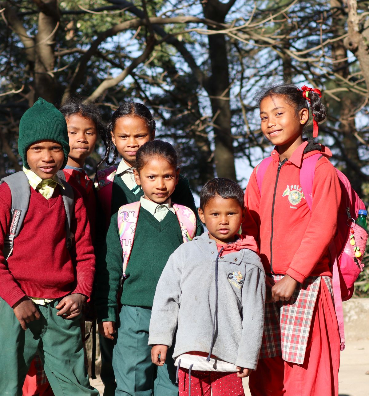 Rural school children in Dindrud