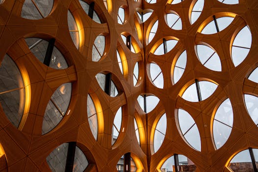 Detailed view of the modern architectural design at Naturalis Biodiversity Center, Netherlands.