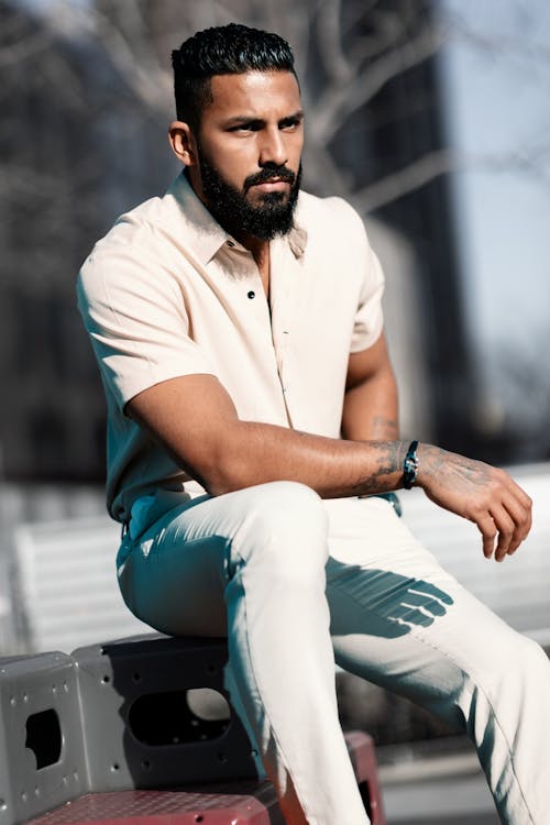 Foto profissional grátis de barba, camisa, elegância