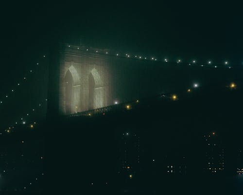 Foto stok gratis cahaya, jembatan brooklyn, kota