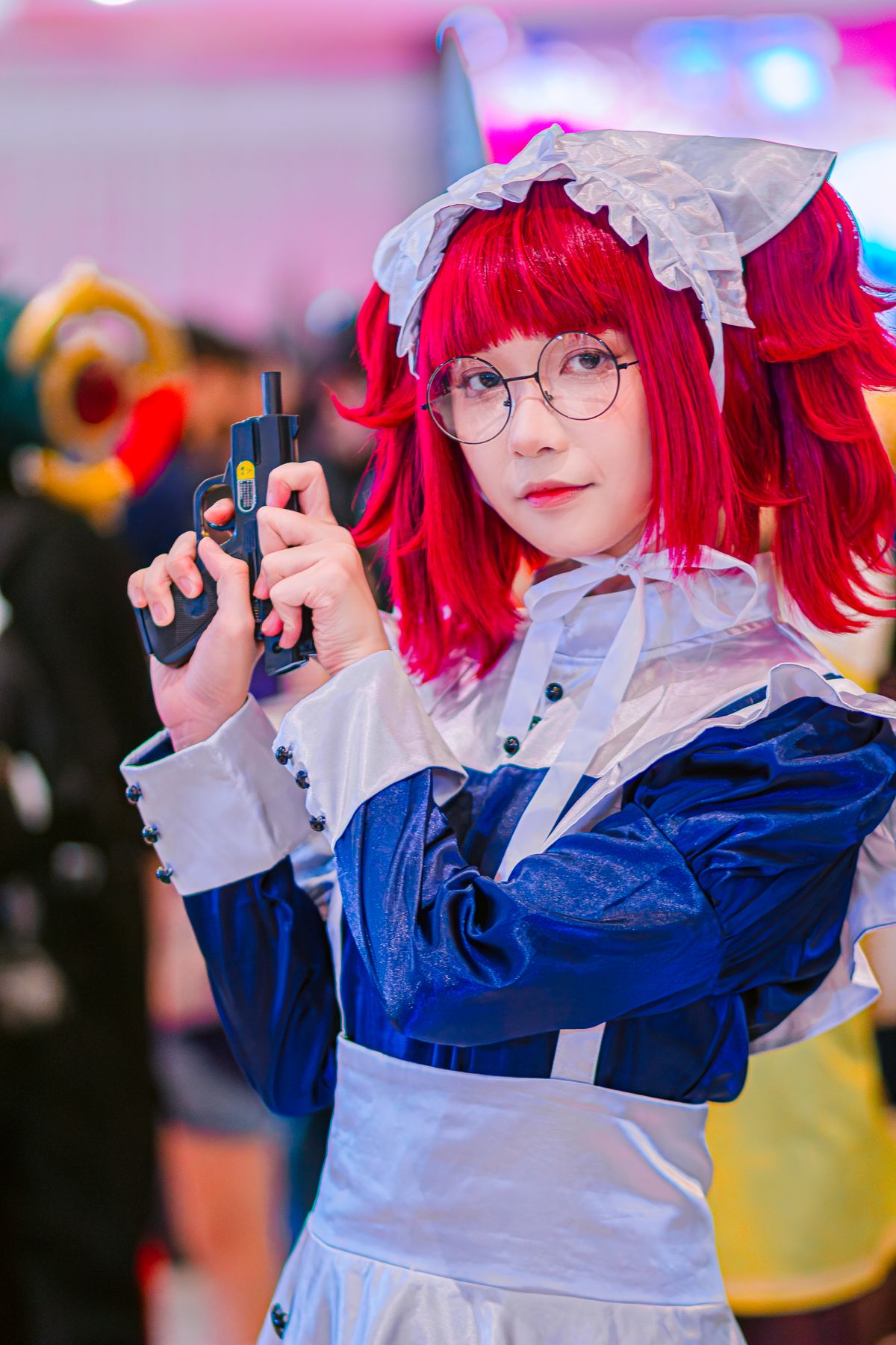 Loading Screen Cosplay Vibrant Anime Cosplay at Convention Center · Free Stock Photo