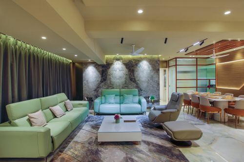 Elegant open living and dining room in a luxury home