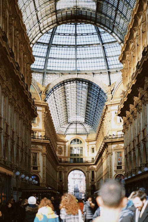 People walking through a shopping mall