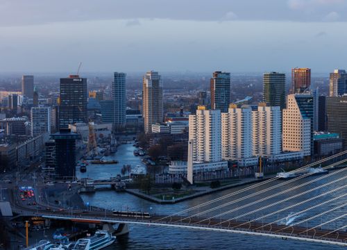 Panoramic view of Rotterdam city in the Netherlands