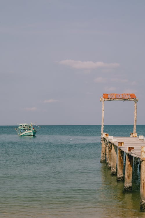 Pier by the Shore in Sunlight 