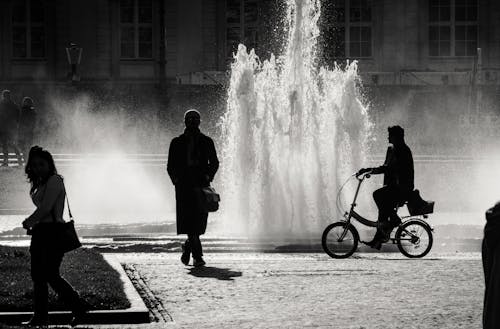 Gratis stockfoto met elektrische fiets, fietsen, fontein